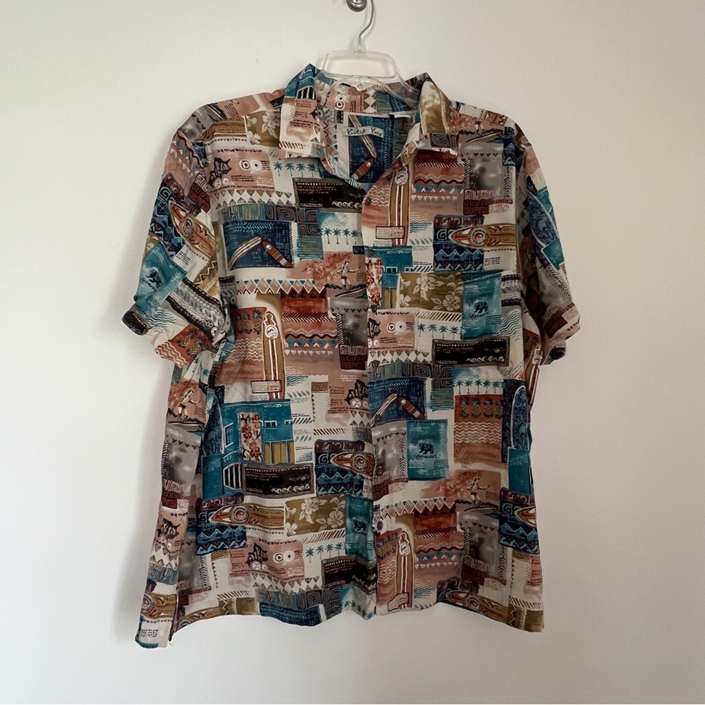 Batic Bay Casual Button Down Hawaiian Shirt 3XL